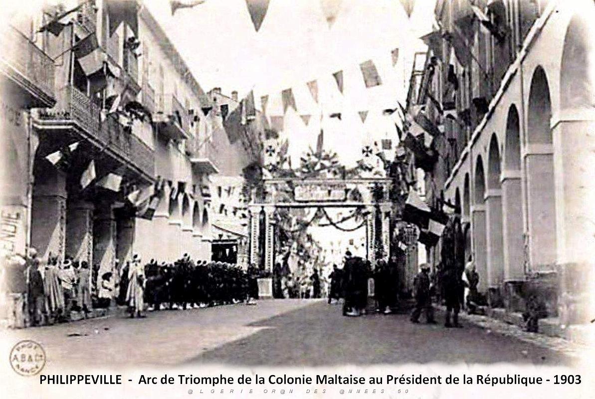 Philippeville - Arc-de-Triomphe des Maltais au President Republique - 1903.jpg